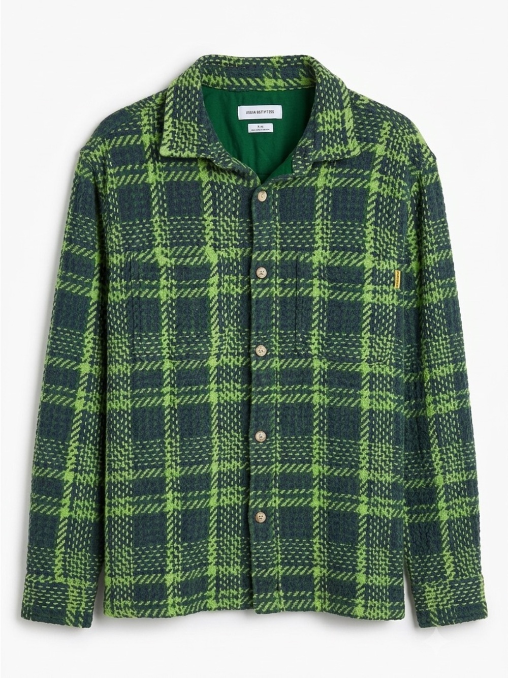 Urban Outfitters Green and Navy Plaid Shacket Size Medium